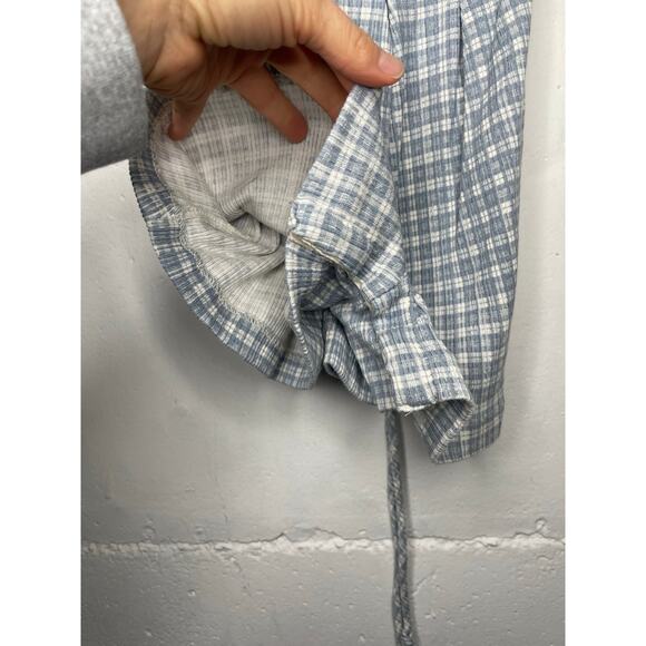 Vintage Lil Byer Plaid Romper Tie Back Size 3T Made in USA Blue White - Picture 3 of 8